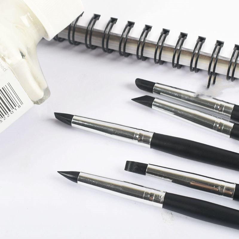 5-pack silicone pen left white liquid to cover watercolor pen acrylic gouache shape painting 0# Small area texture pen