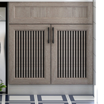 Cabinet bathroom cabinet door custom-made grille door panel breathable white space aluminum alloy laundry cabinet door gray custom-made