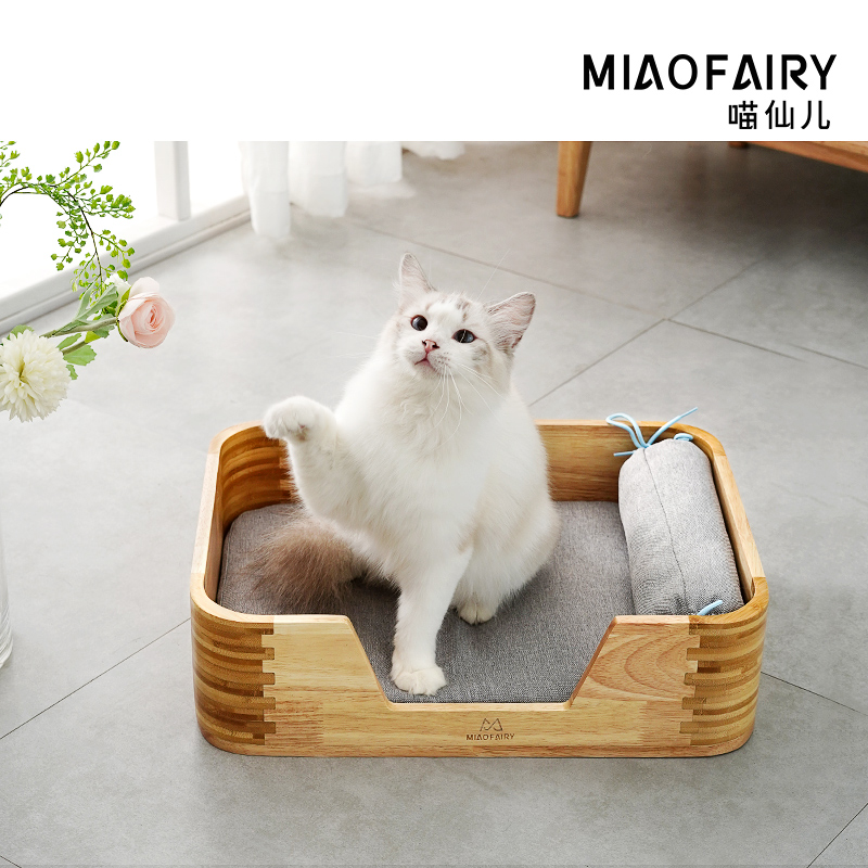 Meow Fairy Cat Bed Princess Bed Solid Wood Cat Nest Walking Army Bed Pet Bed Cute Mesh Red Mini Dog Puppy Bed Special Price