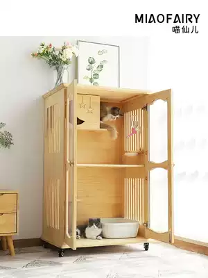 Cat Villa solid wood cat nest cat climbing frame cat cage indoor large cat house home Luxury Large Cat Cabinet customized