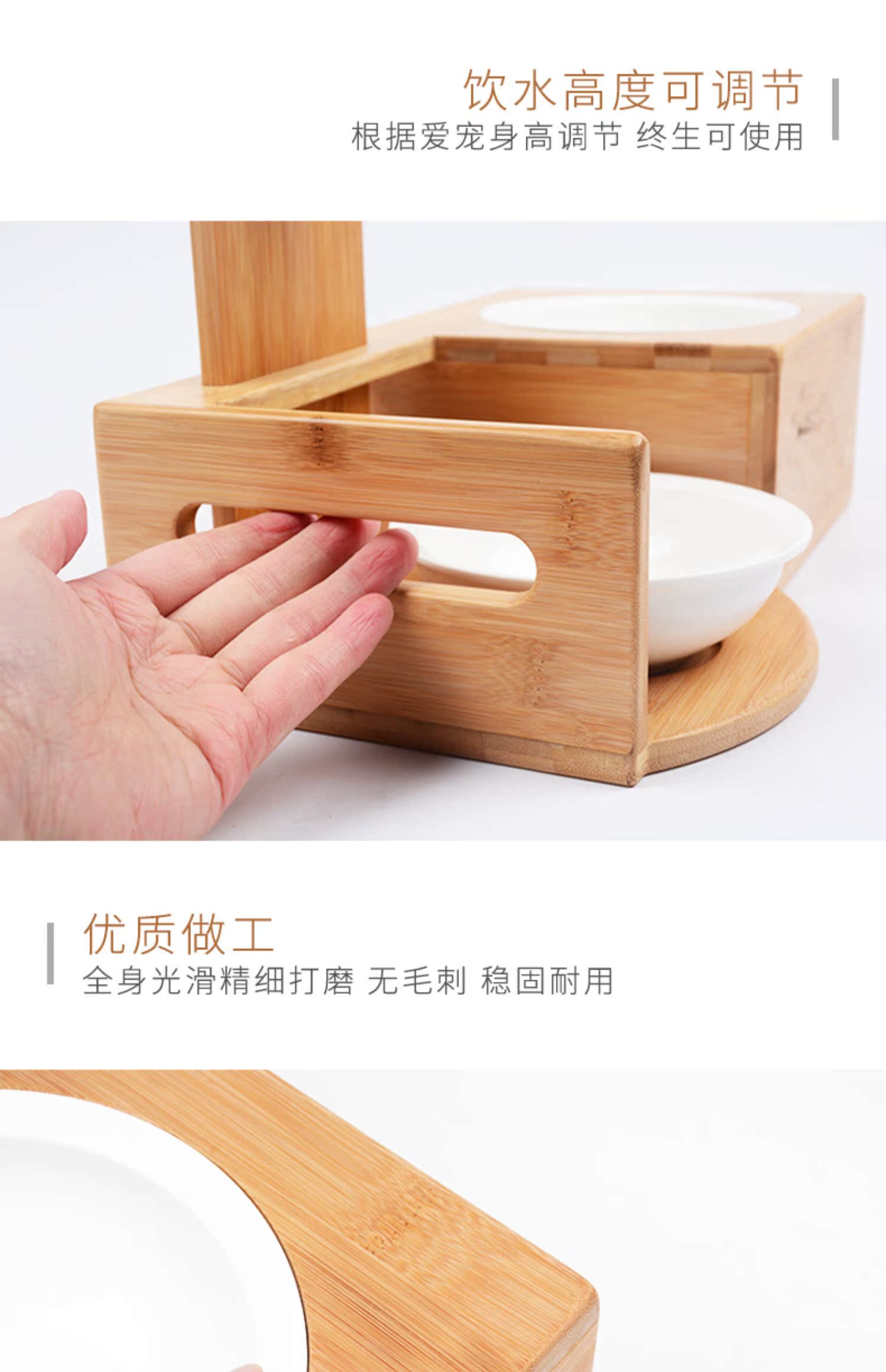 Mèo bát con chó bát đôi bát thức ăn cho mèo bát cơm bát gốm đôi bát nước uống tự động chống lật bảo vệ đốt sống cổ cung mèo - Cat / Dog hàng ngày Neccessities Khay đựng thức ăn cho chó