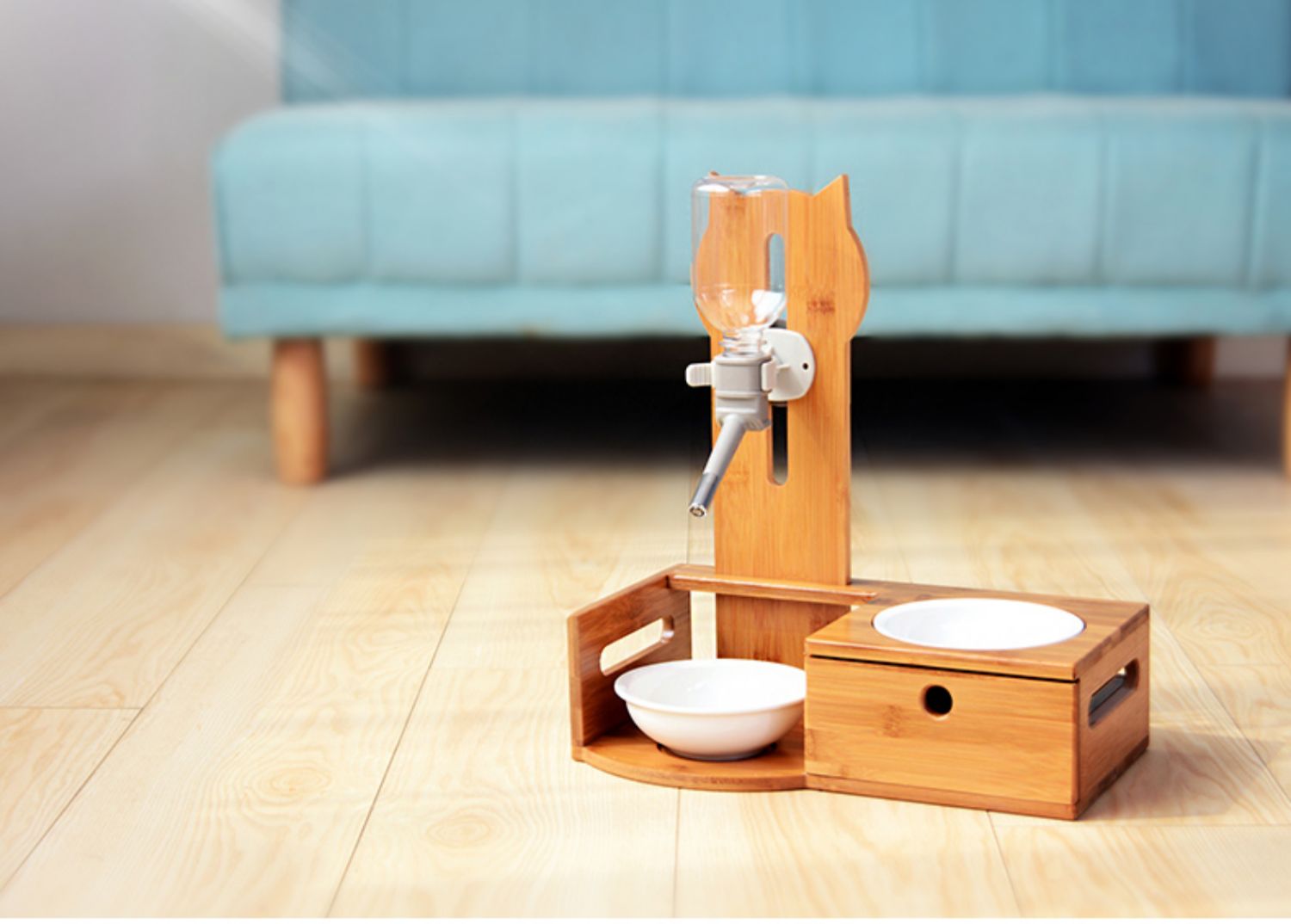 Mèo bát con chó bát đôi bát thức ăn cho mèo bát cơm bát gốm đôi bát nước uống tự động chống lật bảo vệ đốt sống cổ cung mèo - Cat / Dog hàng ngày Neccessities Khay đựng thức ăn cho chó
