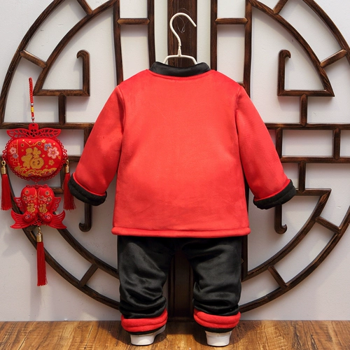 Детское ханьфу для мальчиков, платье, пуховик, китайский стиль, увеличенная толщина