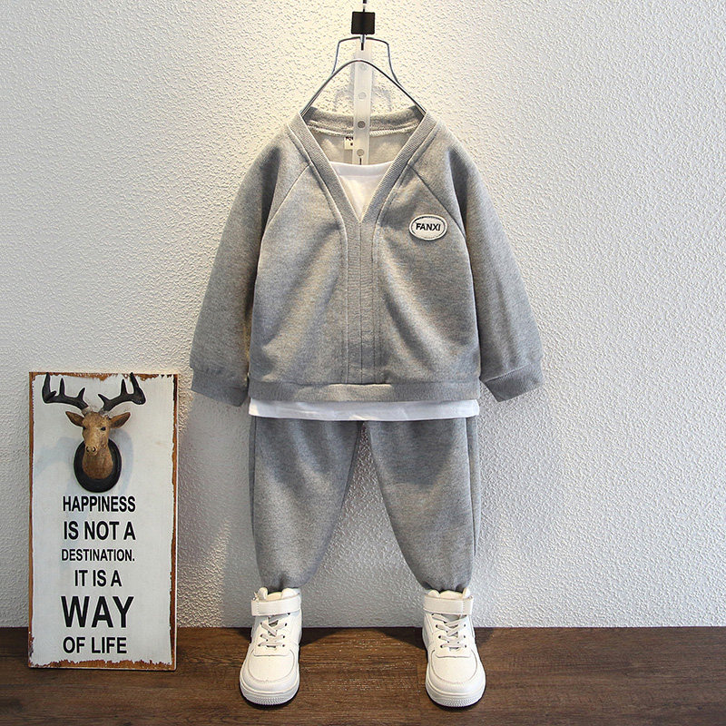 Boys suit autumn 2022 new children's spring and autumn fashionable two-piece suit children boy baby tide brand long sleeves