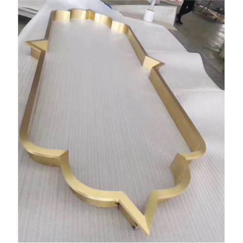 Stainless Steel Suspended Ceiling Yellow Titanium Alloy Arc Decorated Ceiling Rose Gold Circular closing line Arc Factory Customized