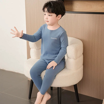 儿童保暖内衣套装男童秋衣秋裤女童中大童德绒男孩秋冬睡衣家居服