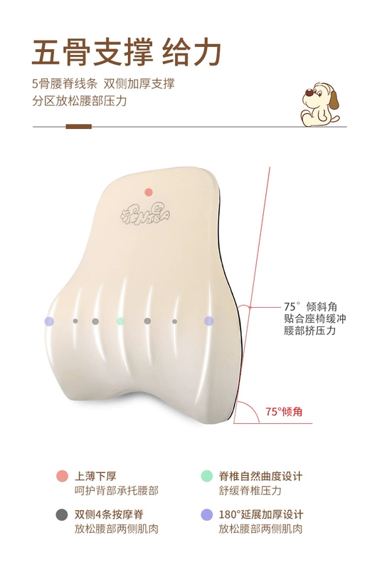 Gối tựa đầu ô tô Aichewu, gối cổ, ghế ngồi, gối ô tô, gối thắt lưng ô tô mút hoạt tính, một cặp đồ dùng ô tô