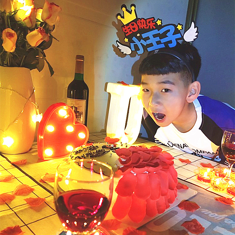 In the wind cute hair hoop little prince Xiao Du birthday party decoration net red birthday photo props