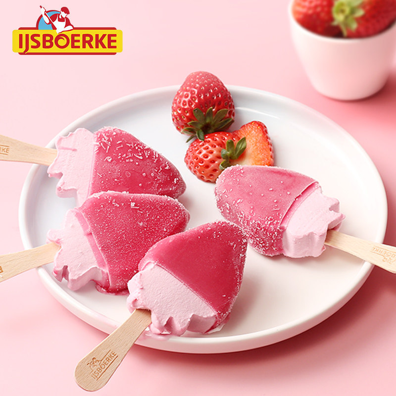 比利时进口 IJSBOERKE 爱诗冰客 草莓冰淇淋雪糕 40g*38支 多重优惠折后￥86包邮