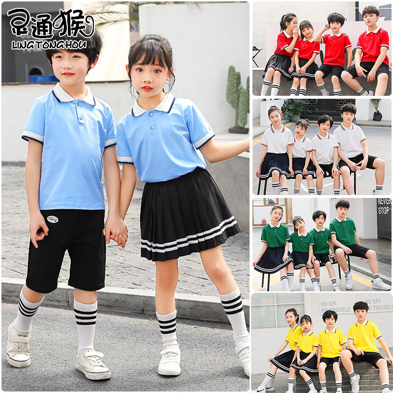 Kindergarten Garden Clothing Summer Clothing School Suit Elementary School Children Short Sleeve College Wind Children Graduation Photos Summer Singing Class Clothes