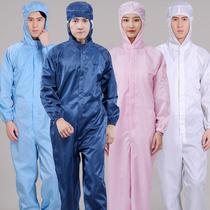 Anti-static one-piece protective clothing dust-free clothing factory workshop dust-proof clothing spray paint clothing striped zipper food work clothes