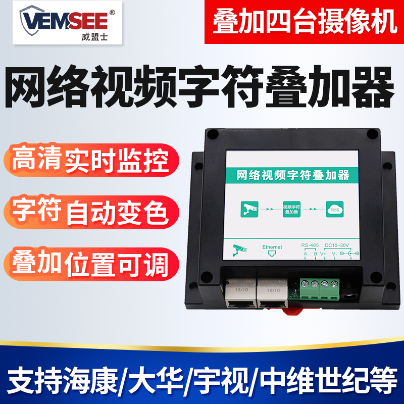 Network video character overlay device site dust monitoring warehouse greenhouse temperature and humidity remote high-definition video monitoring