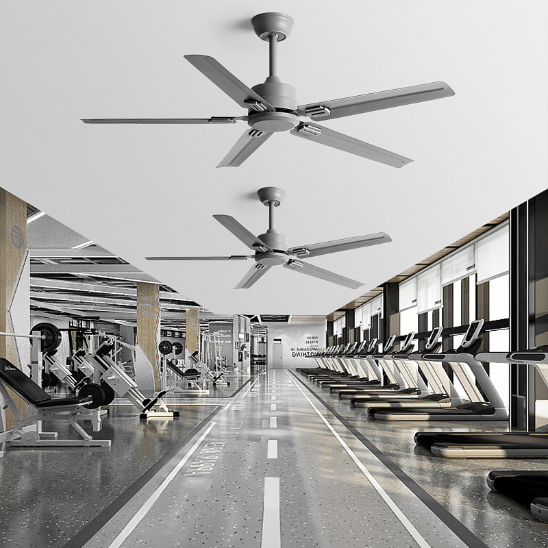 Five-leaf retro industry stainless steel ceiling fan household silent wind wind wind wind wind hanger restaurant with electric fan without lights