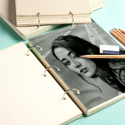 博格利诺 Живая страница наброски книги 16K Ручная рука нарисовал наброски этой живописи простые страницы творческие чистое искусство картины книга льня