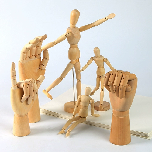 博格利诺 Деревянная кукла, минифигурки, подвижный художественный физиологичный деревянный человек, комиксы, марионетка, 12 дюймов