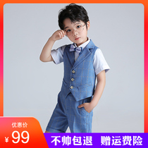 Children Small Host Piano Clothing Kid 6 Dresses 7 Boys Summer 8 Boys 9-10 Short Sleeves Braces