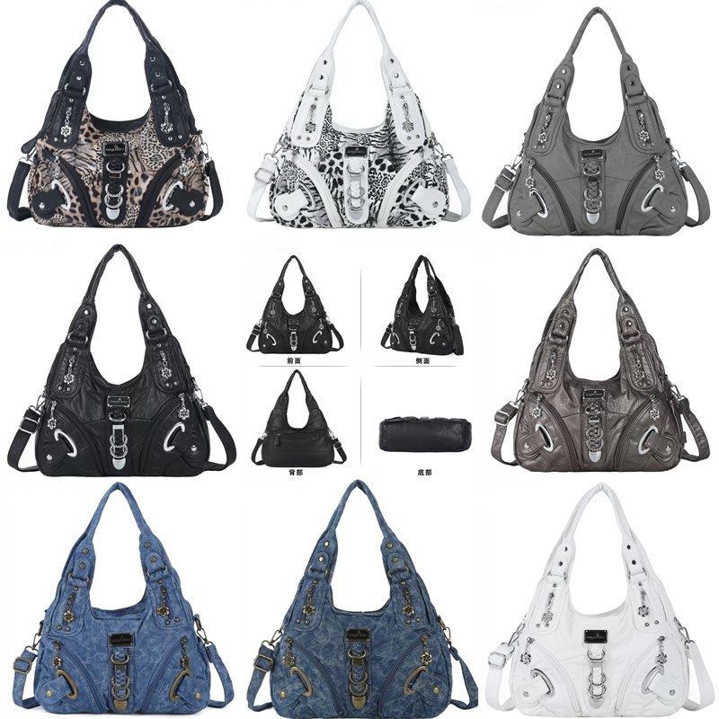 Vintage Subculture Y2K Hot Girl Retro Distressed Large-Capacity Soft Leather Angel Y2K Crossbody Underarm Bag Vintage Subculture Y2K Hot Girl Retro Distressed Large-Capacity Soft Leather Angel Y2K Crossbody Underarm Bag
