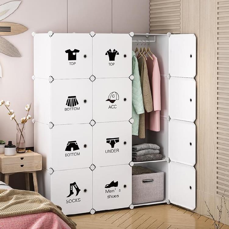 Home plastic wardrobe Adults use thickened plastic cabinet cloth cabinet Hotel door clothes cabinet Kindergarten locker