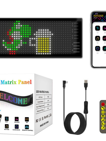풀 컬러 LED 디스플레이 소프트 스크린 카 리어 윈도우 광고 악마 아이 DIY 텍스트 스마트 자동차 스티커 트럭 자동차