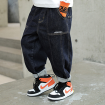 Boys jeans spring and autumn 2021 new foreign handsome childrens clothing loose casual trousers boys autumn pants tide