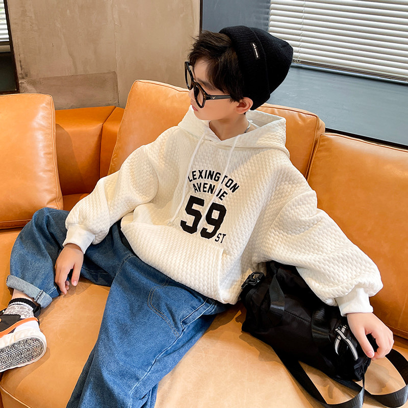 Boy necropolis for spring and autumn clothing 2022 new CUHK children's clothing sports Even hat for undershirt Fried Street Boy Blouse Tide