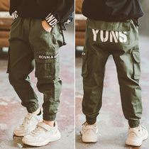 Boys overalls pants spring and autumn 2021 New Korean version of children handsome children autumn leisure trousers fried street tide