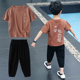 phù hợp với chàng trai mùa hè 2020 ngắn tay quần áo trẻ em mùa hè dành cho trẻ em mới trong bầu không khí ngoài hai mảnh các cậu bé lớn của thiết Hàn Quốc phiên bản của quần áo triều.