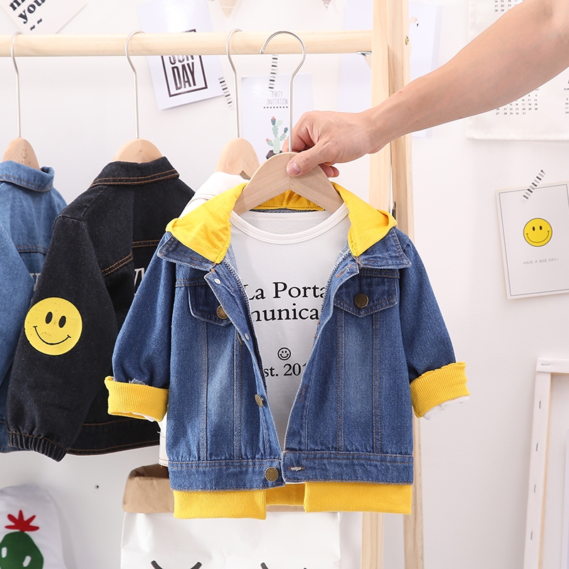 Chàng trai denim jacket mùa xuân và mùa thu Hàn Quốc phiên bản 3 trẻ em bé không khí bé áo khoác cô gái mùa xuân váy baby top 1-4 tuổi.