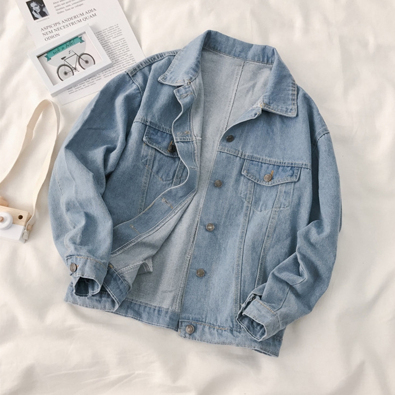 Net phụ nữ đỏ denim jacket của cổng gió lỏng bf gió Hàn Quốc phiên bản của xu hướng bảo hộ lao động mùa xuân và mùa thu denim 2020 mới