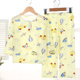 Mùa xuân và mùa hè childrens lụa pajama set trai bông chàng trai lụa và cô gái trẻ lớn Hàn Quốc phiên bản quần áo mỏng dài tay máy lạnh.