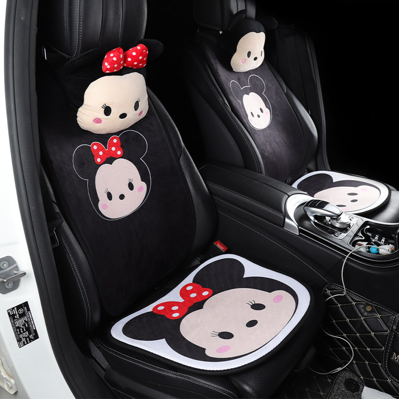Car seat cushion single piece winter short plush goddess model four seasons universal single butt pad net red cute rear row