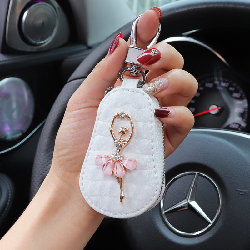 Car key bag female creative cute car key chain car protective shell decorative universal car key protective cover