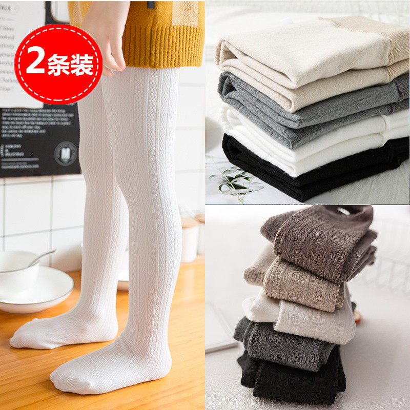 Children Garsuede inner lap pants girls fall winter pants socks with thin suede baby even foot socks 3 5 7 9 years old warm pants