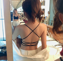 Summer short beautiful back sling ice silk chest wrap with chest pad comfortable girls underwear vest bandeau hollow anti-light