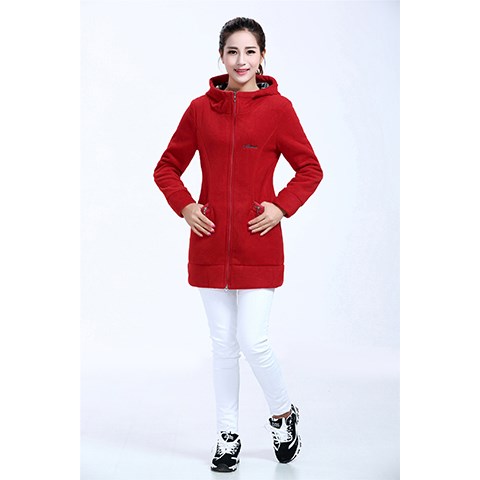 Middle Aged Coat Female Autumn Winter Thickened Shake Grain Suede Large Size Code Grip Suede Thick Cotton T Outdoor Sportswear Sweater Medium Long Version