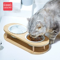 Pet Cat Bowl Cat Rice Bowl Cat Food Basin Food Basin Двойной миска с водой вода миска для собачья чаша керамическая миска бамбука защита шейки матки базилик