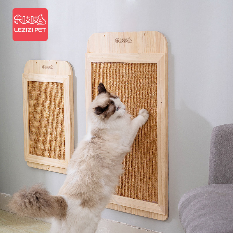 Le Squeezy Solid Wood Sword Hemp Cat Grip Plate Grinding Claw Machine Large Number Sticking Wall Abrasion Protection Sofa Kitty Toy Supplies