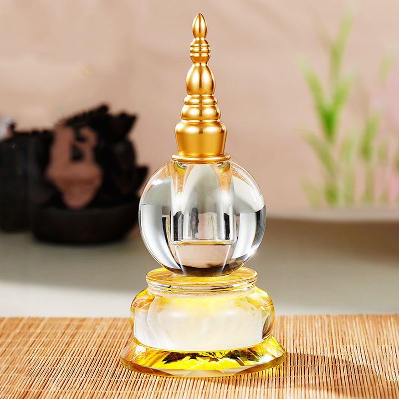 大型水晶仏塔 仏塔 チベット用品 菩提塔 蓮華塔 純銅製装飾品