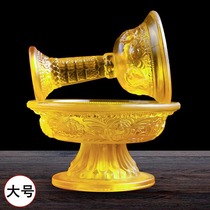 Glazed Dharma Protector Cup Eight Auspicious Tibetan Glazed Dharma Protector Cups for Dharma Protectors Large Size