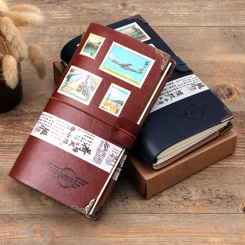 Creative notebook custom logo Business loose-leaf notepad simple College student diary tn hand book set a6 retro travel hand book literary hipster portable record book