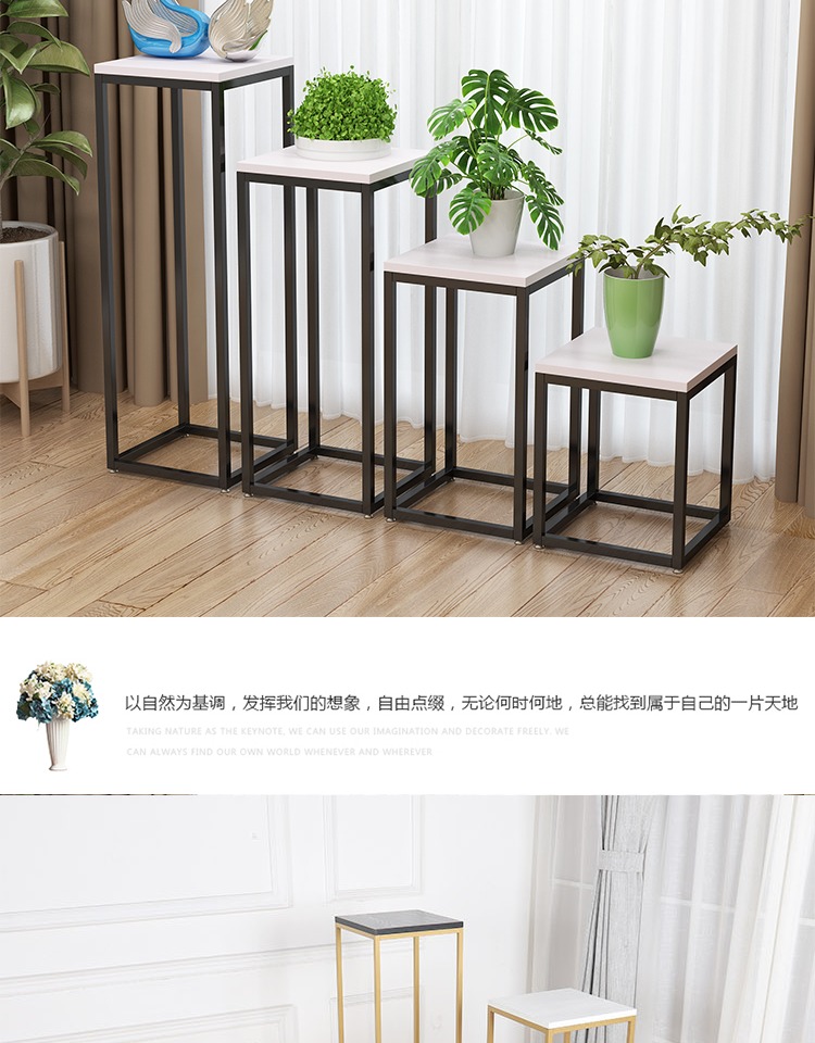 Kệ hoa bằng sắt Bắc Âu hiện đại tối giản phòng khách vàng trang trí nội thất sàn đứng màu xanh lá cây rạng rỡ - Kệ giá để giầy dép