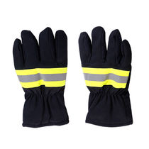 Ruima heat-insulating and flame-retardant 02 fire-fighting gloves thickened polyester-cotton black five-finger gloves fire-fighting and rescue hand protection