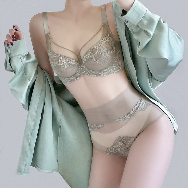 Underwear women's summer thin section big breasts show small breasts full cups large size breast reduction breasts to prevent sagging upper support ultra-thin bra