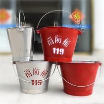 201 stainless steel fire bucket semicircular 304 fire sand bucket 119 red printing processing custom-made for fire protection