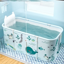 Net red rectangular bathtub Double Bath Tub Adult folding bath barrel Full body winter at home bathing not cold deity
