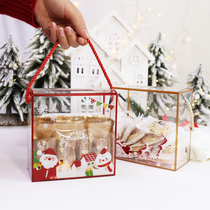 Nouvelle boîte transparente à main de Noël Neige Crisp Bull Rolling Sugar Biscuit Packaging Box Children Candy Sugar Cream Gift Box