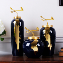 New Chinese light luxury Jingdezhen Ceramics Vase Swing in Living Room Xuanguan Book Room Villa Hotel Residence Decoration