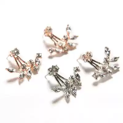 1 pair leaf stud earring for women gold sliver women earings