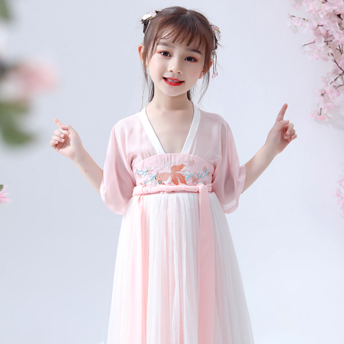 Girls Chinese Hanfu Fairy princess dress childrens ancient dress Ru skirt super fairy Chinese style childrens ancient style dress little girls Fairy Dress