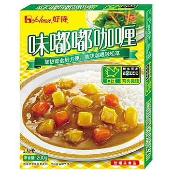 好侍咖喱酱鸡肉即食拌饭微辣200g*5盒